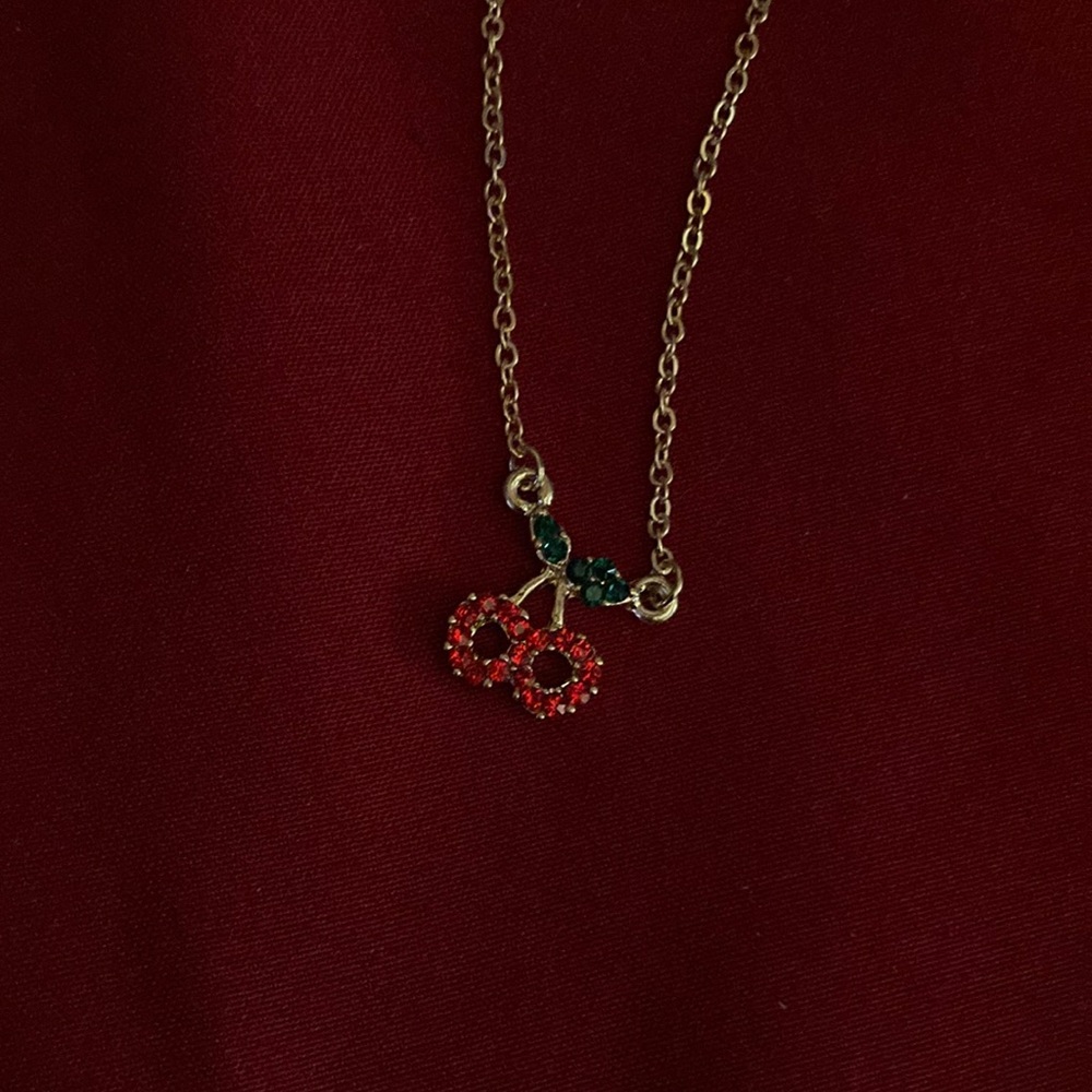 cherry cute necklace 😊